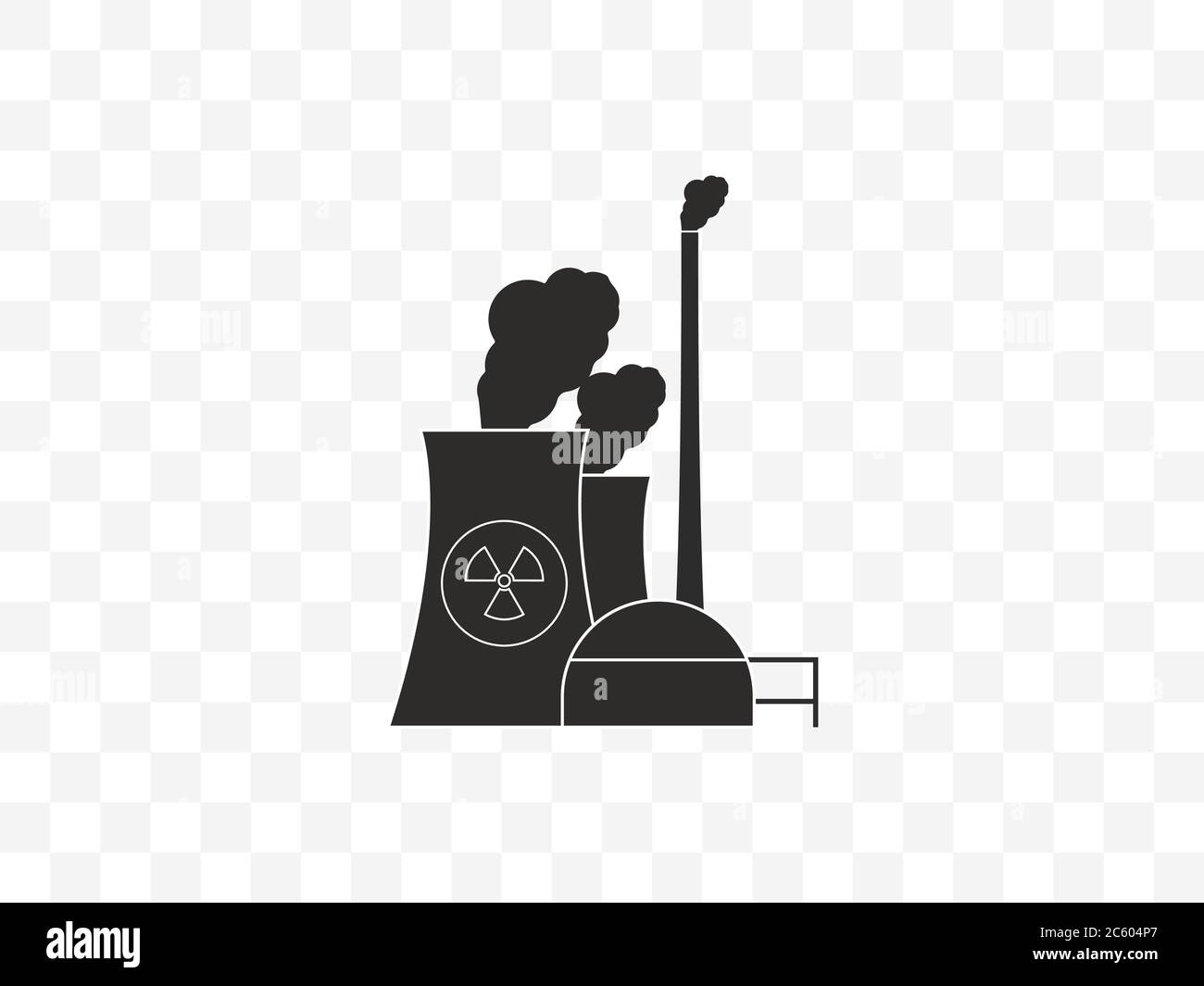 Cooling tower, nuclear plant icon. Vector illustration, flat design