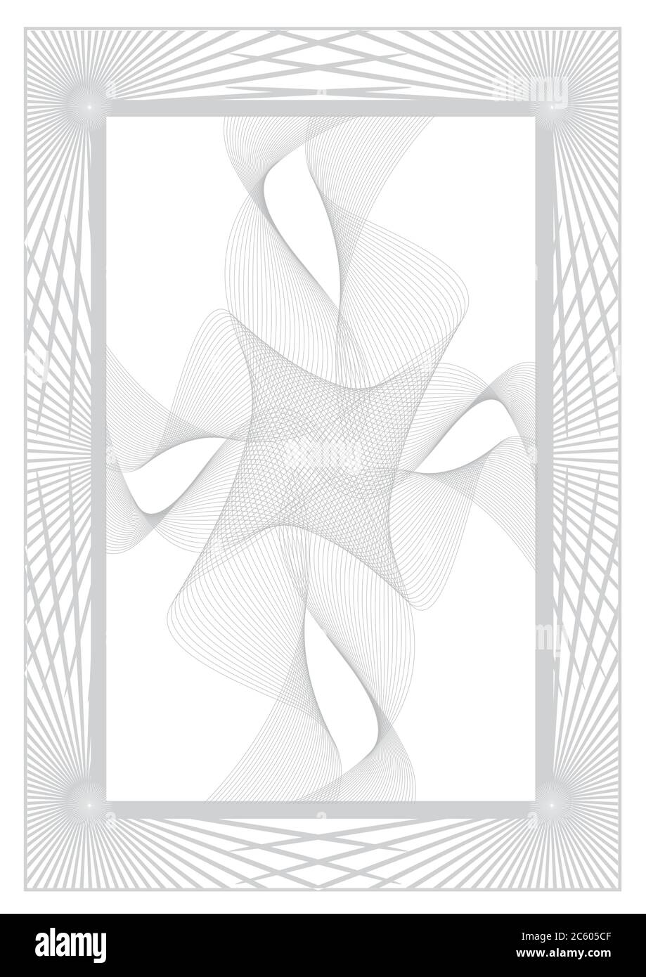 Grey Abstract background certificate. Illustration of grey background with wavy cross motif.Vector available. Stock Vector