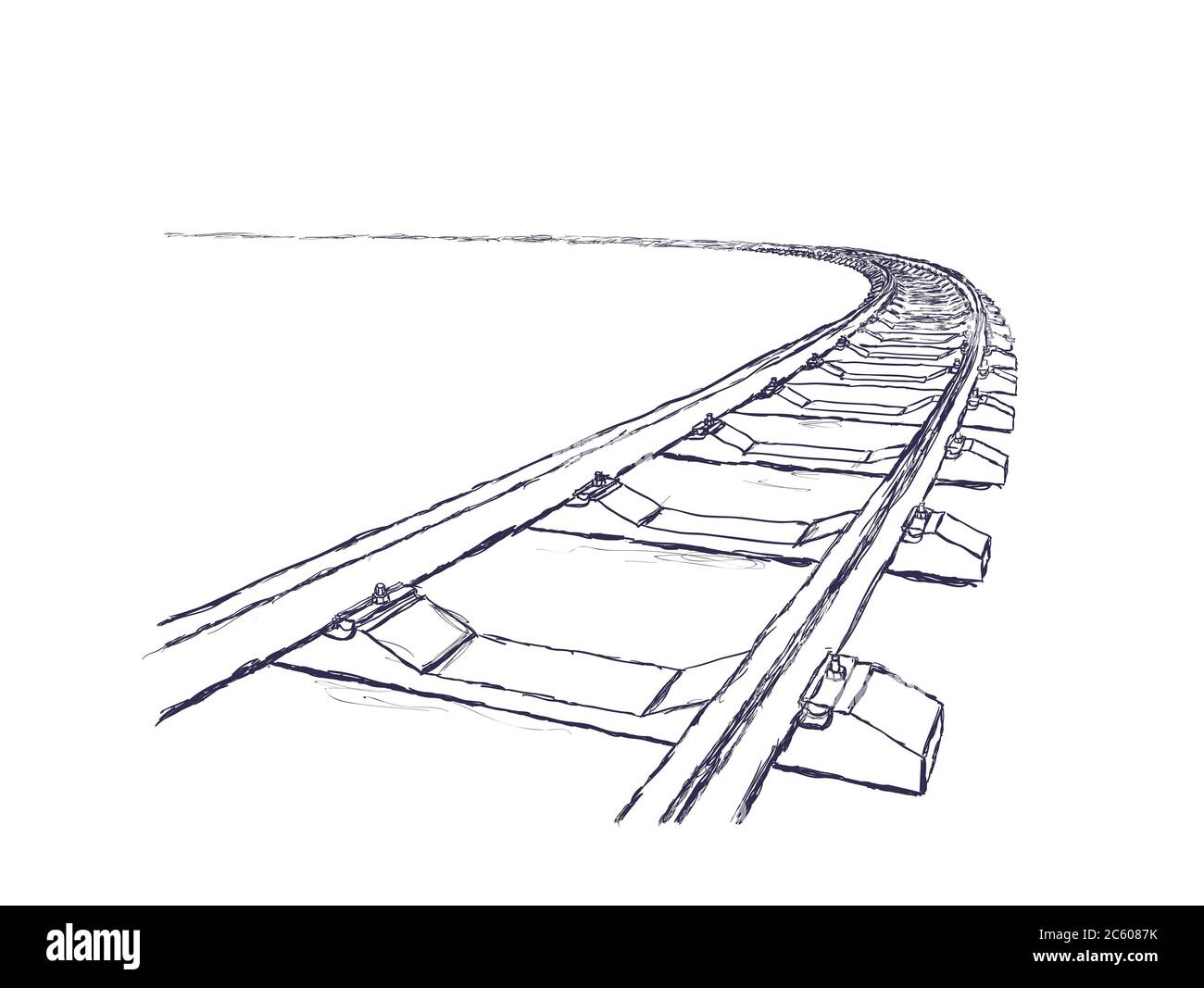 Train Tracks Drawing - Kalinag Fotografia