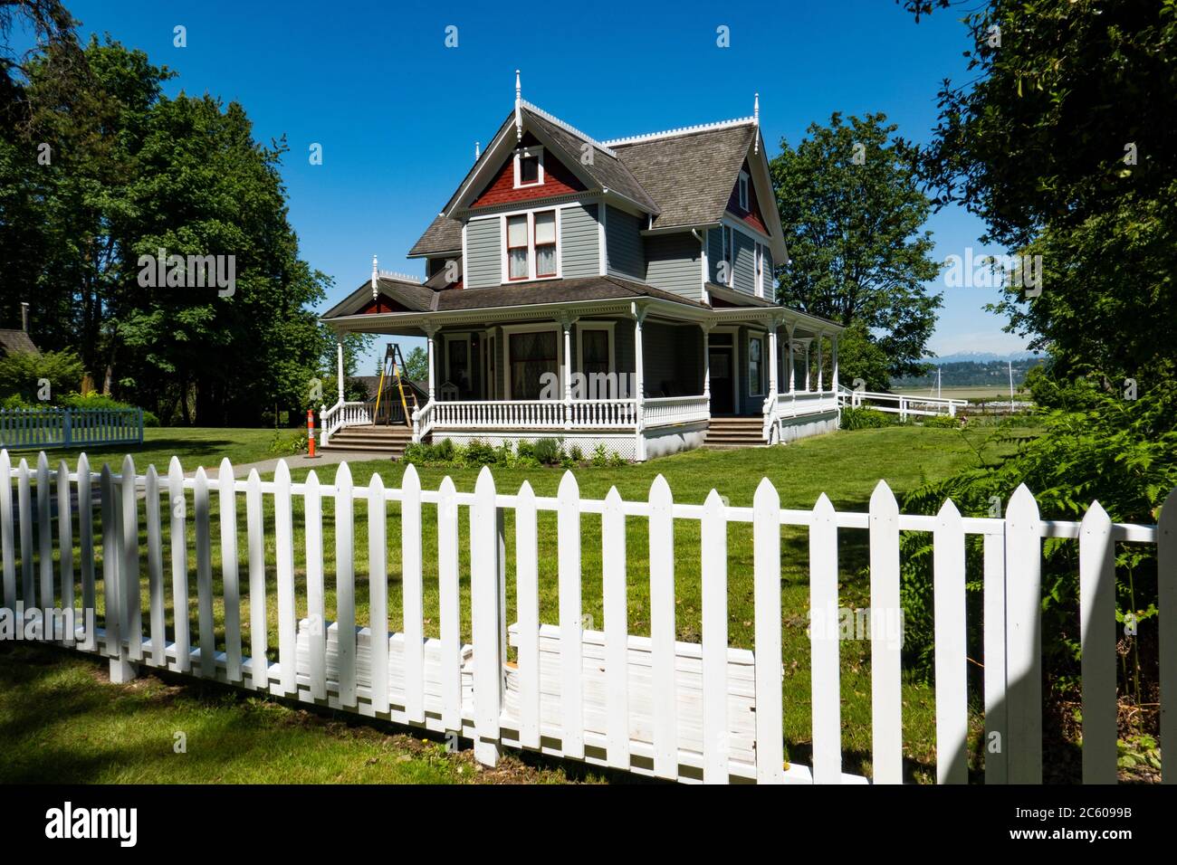 Historic Stewart Farm house in Elgin Heritage Park in Surrey, BC