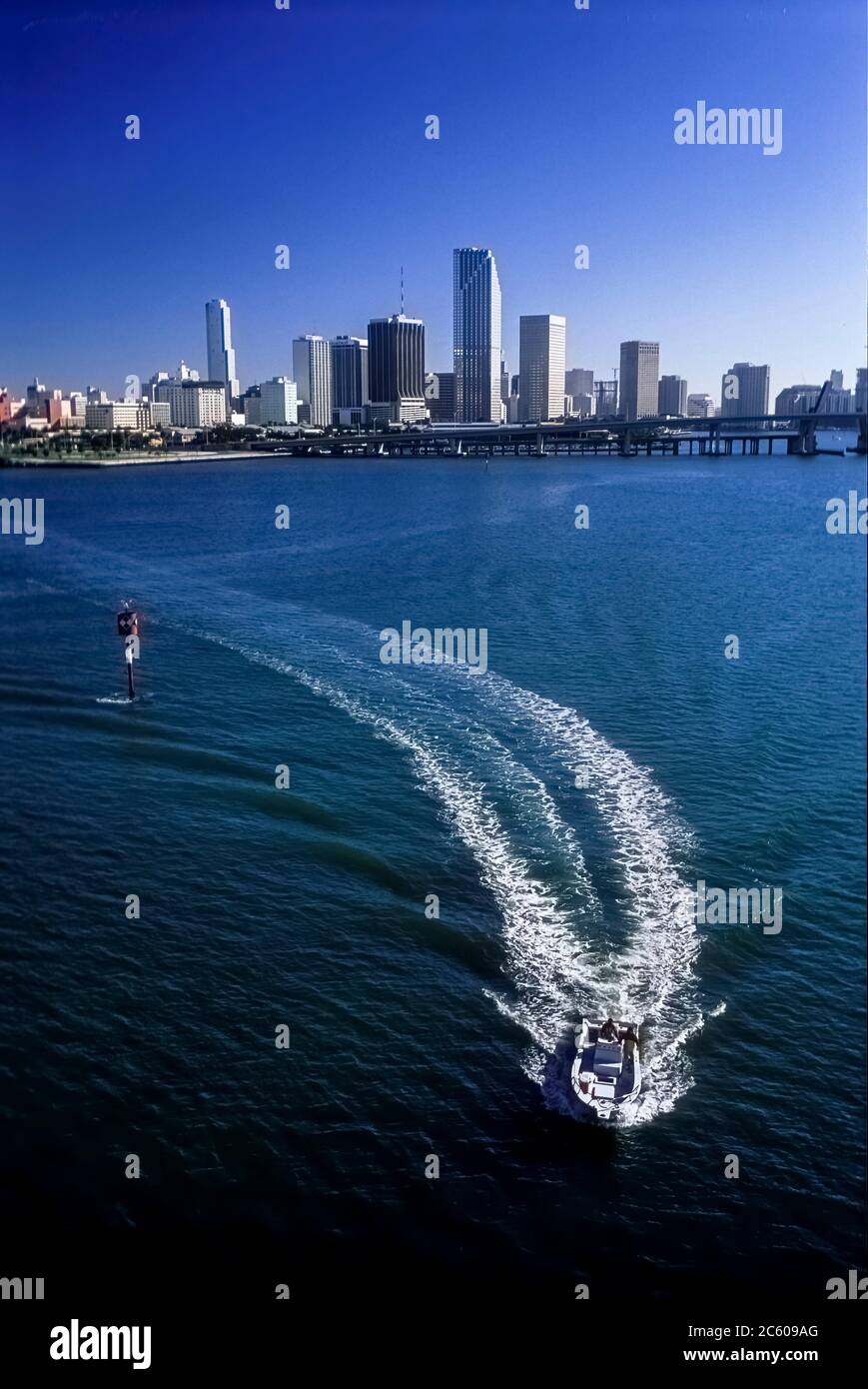 Boating in Biscayne Bay.Miami. Florida. USA. Stock Photo