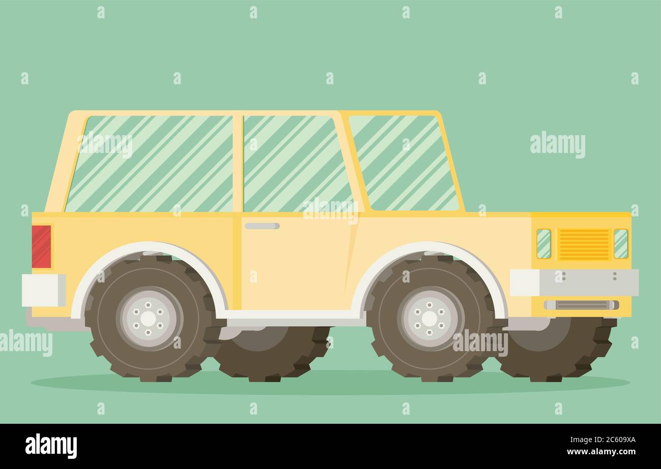 Off road car isolated on color background. Flat vector illustration ...