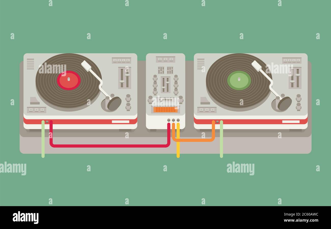 Party and sound, musical entertainment. Flat vector illustration Stock