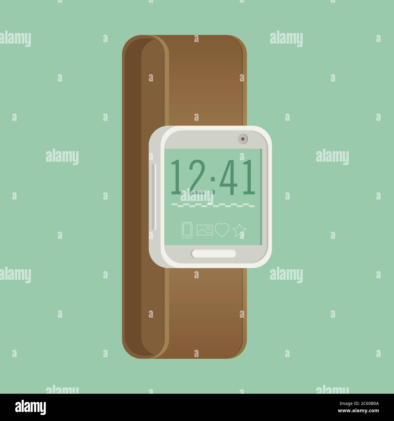 Smartwatch wearable technology. Flat icon. EPS10 Stock Vector