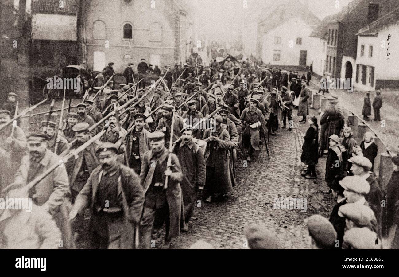 German Soldiers Marching, December 14, 1918 Stock Photo