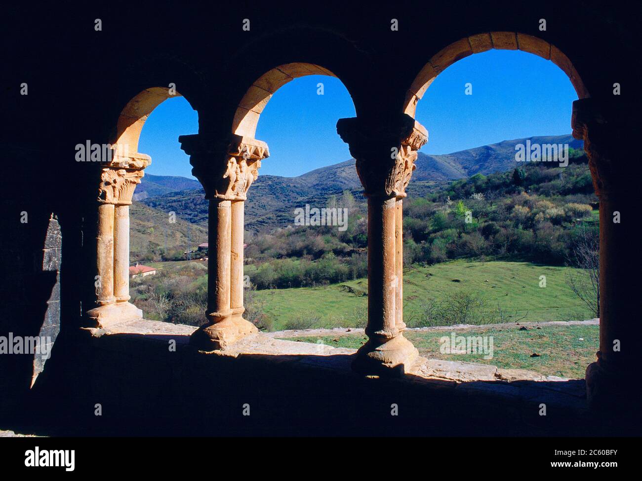 San Cristobal church. Canales de la Sierra, La Rioja, Spain Stock Photo