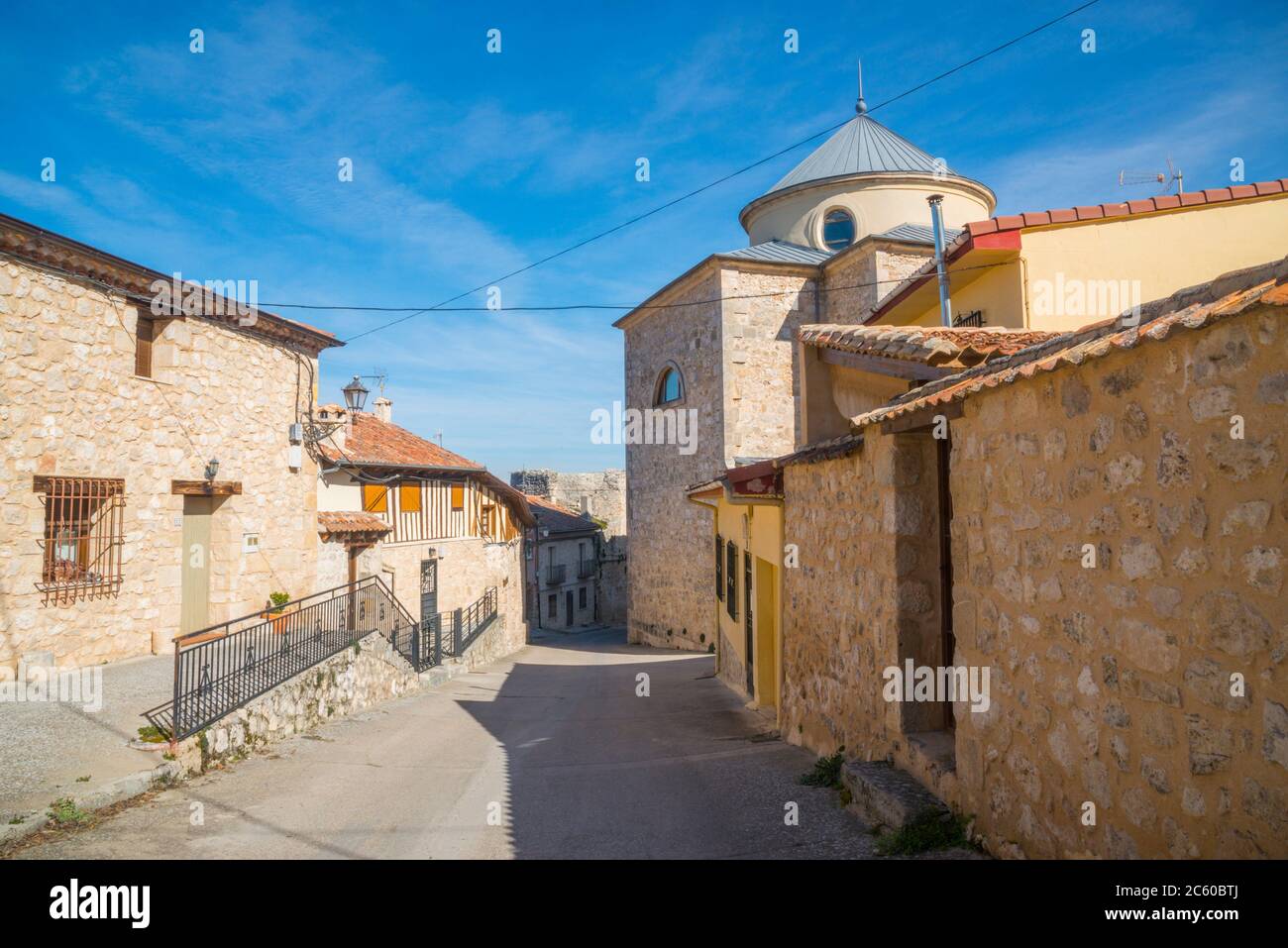 Street. Fuentidueña, Segovia province, Castilla Leon, Spain. Stock Photo