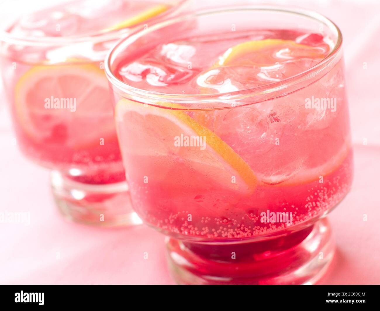 Refreshing summer cocktail drinks with ice and fruit Stock Photo Alamy
