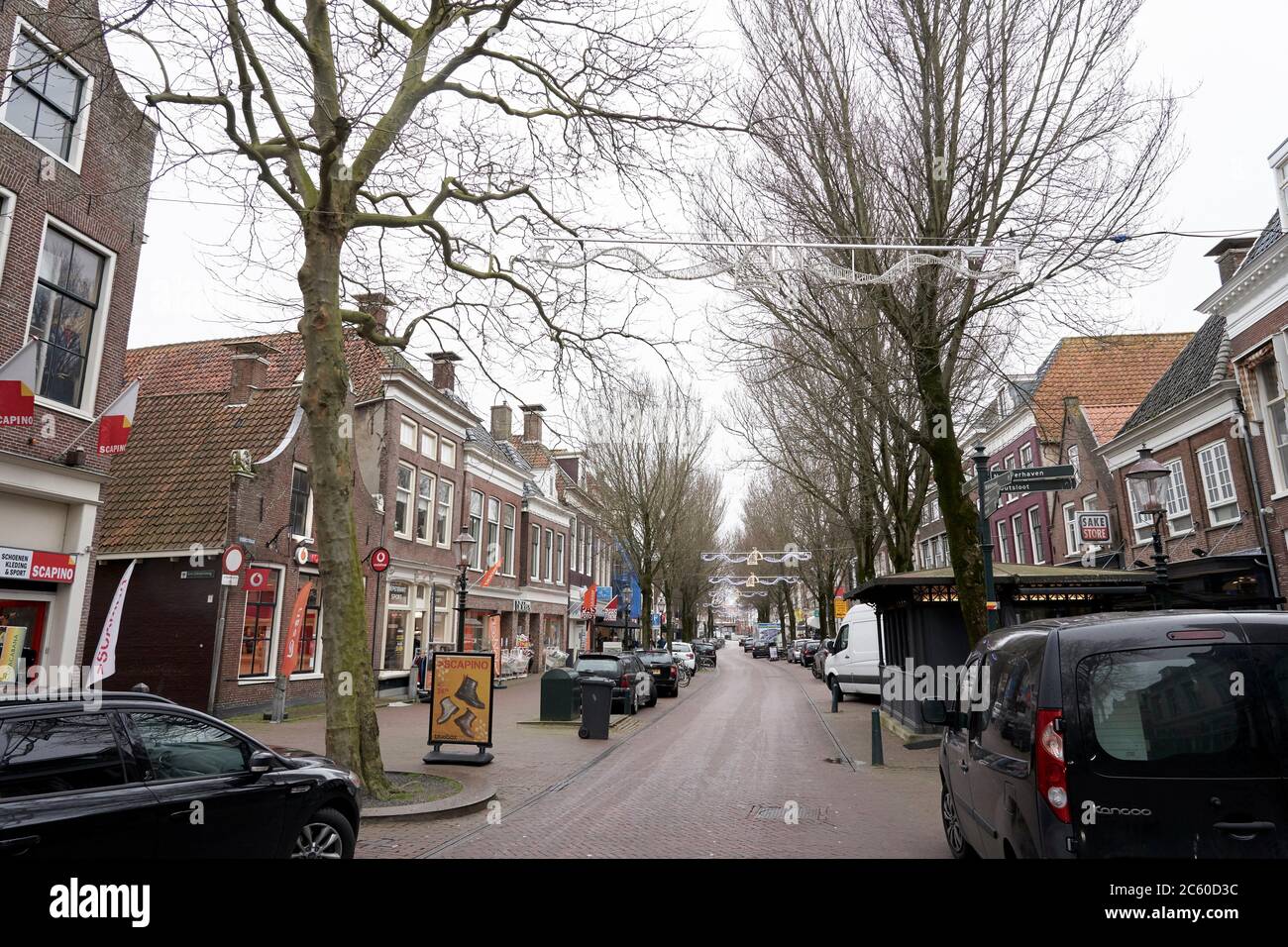 streets in Harlingen, Friesland, Netherlands. Stock Photo