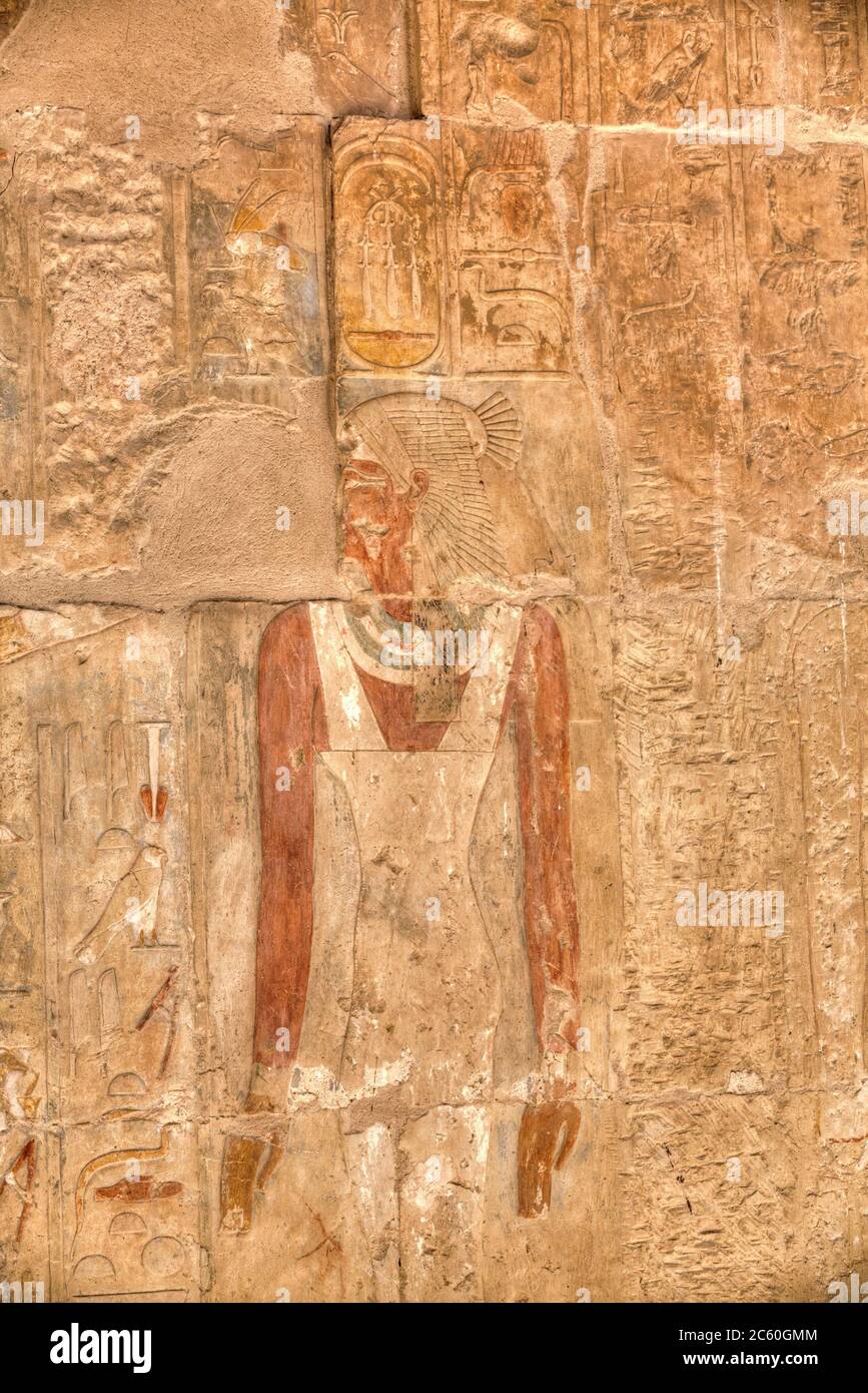 Reliefs, Chapel of Anubis, Hatshepsut Mortuary Temple (Deir el-Bahri ...