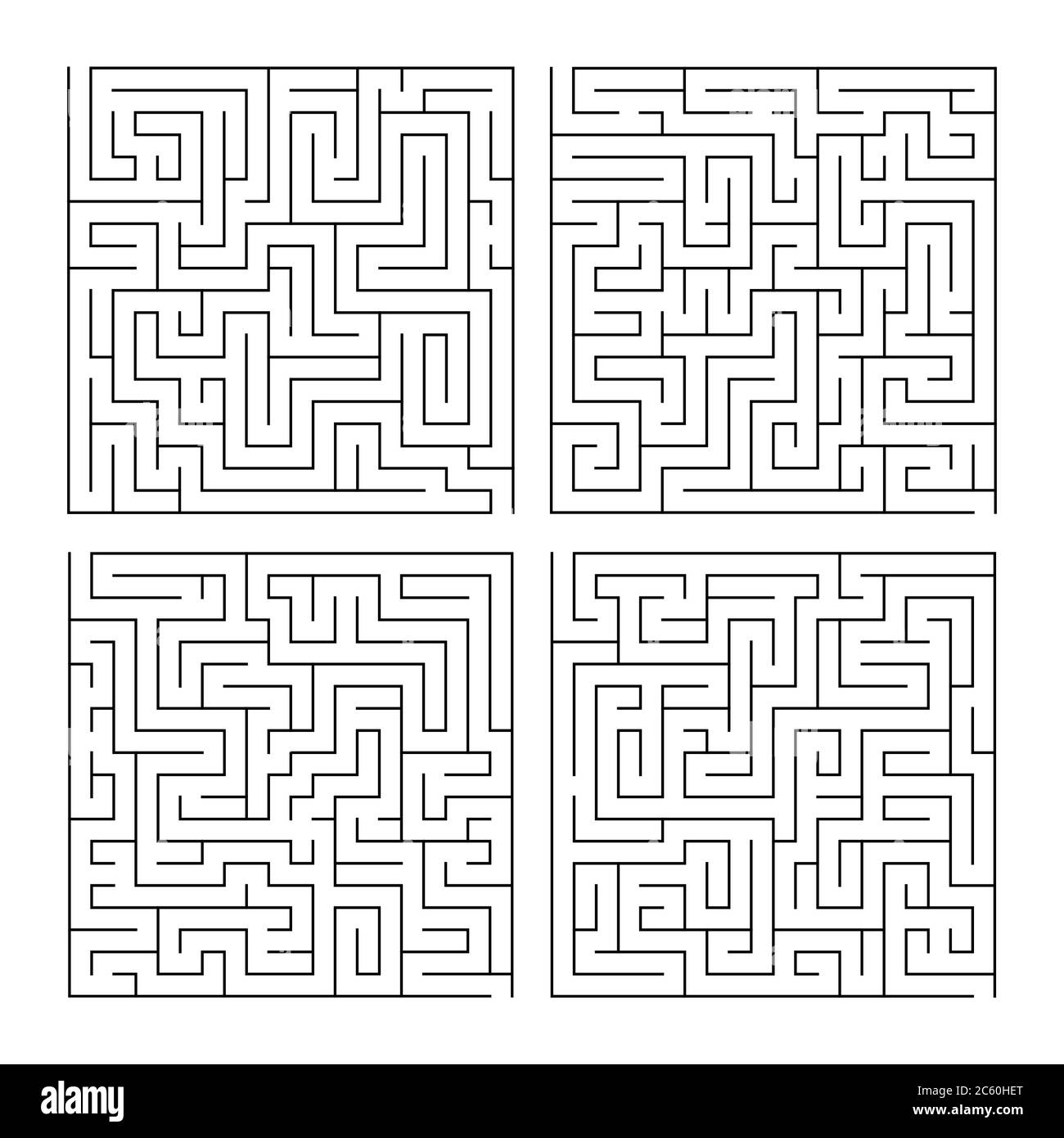 Labyrinth maze game set for children. Simple puzzle collection isolated on  white background. Vector illustration Stock Vector Image & Art - Alamy