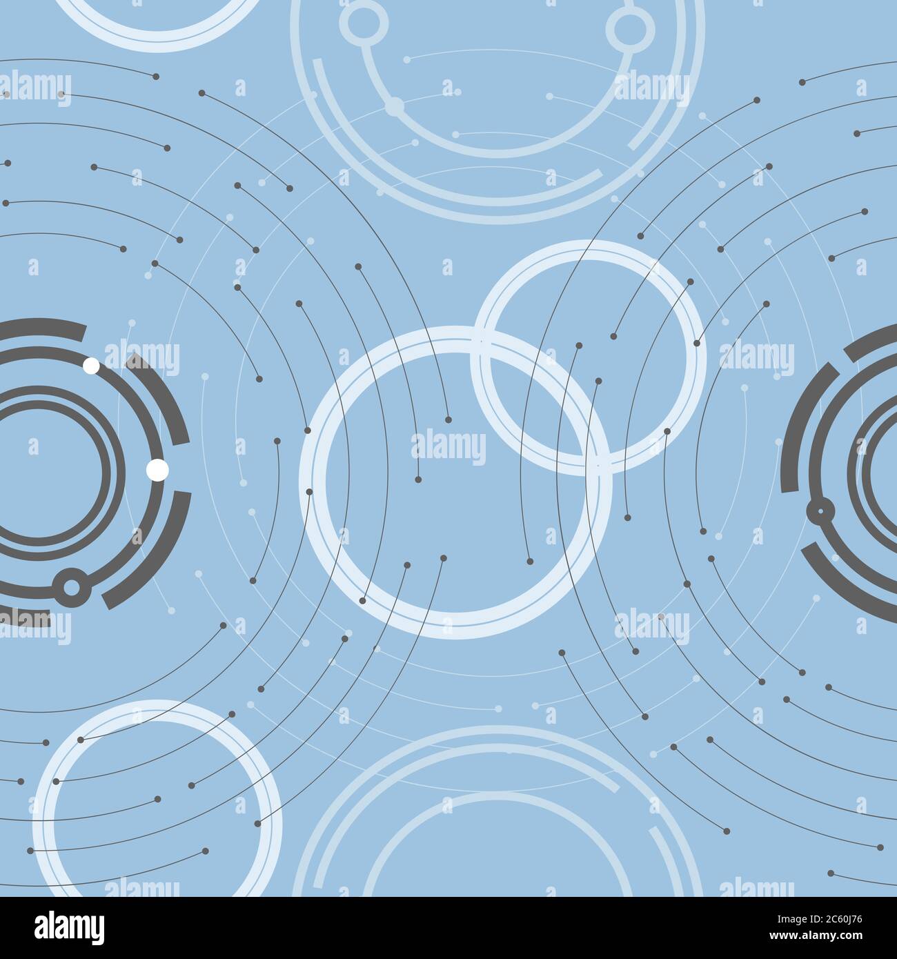 Seamless geometric pattern with connected lines and dots. Vector illustration on blue background Stock Vector