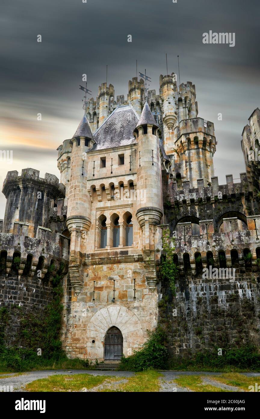 Butron Castle, Gatika, Munguia, Biscay, Euskadi, Euskal Herria, Basque Country, Spain, Europe. Stock Photo