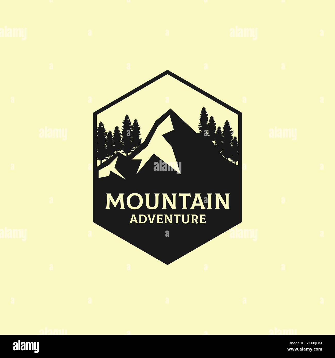Mountain Adventure Outdoor logo design, best for sport or recreation logo inspiration Stock Vector