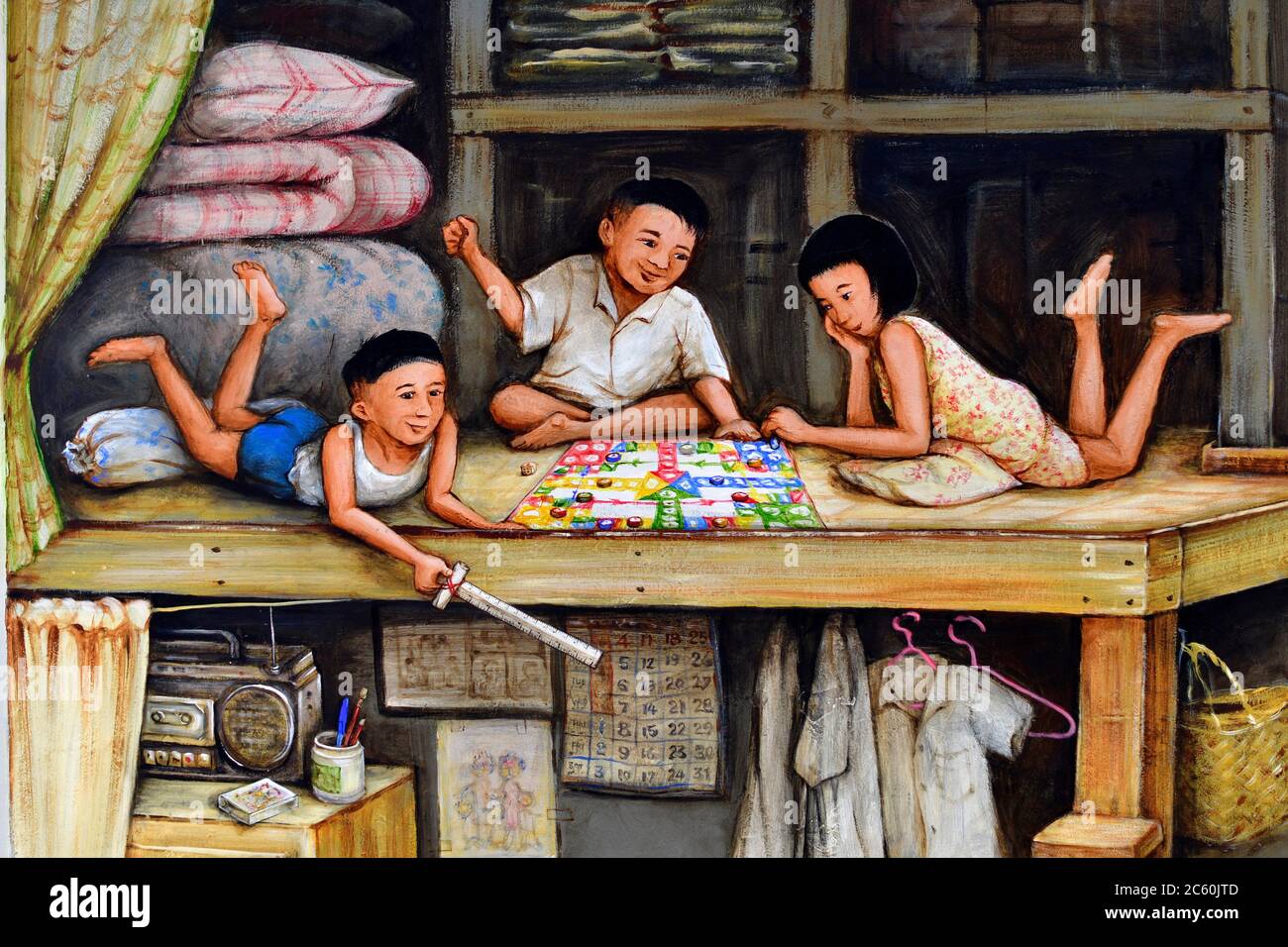 Wall Mural by Yip Yew Chong,Chinatown,Singapore Stock Photo Alamy