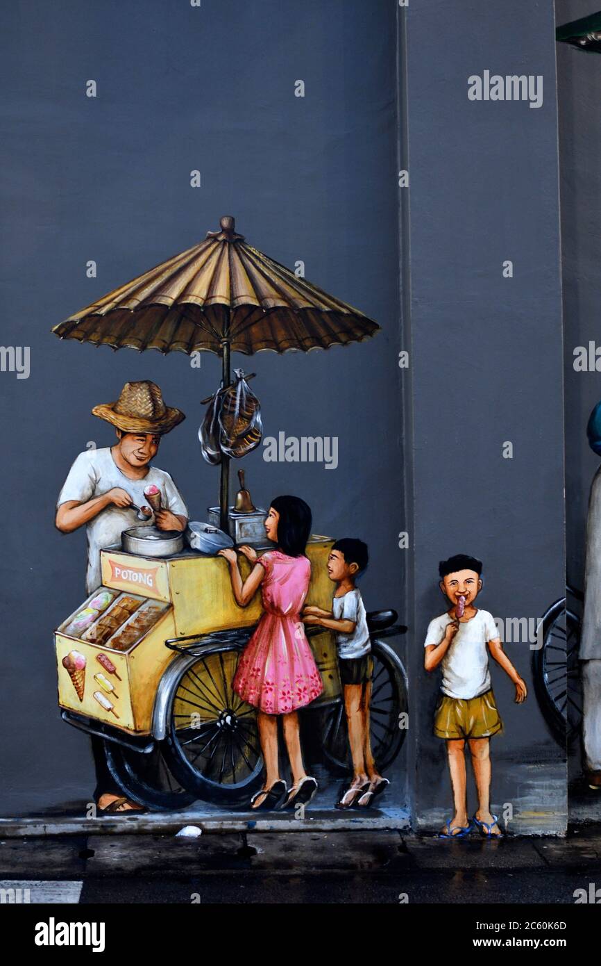Wall Mural by Yip Yew Chong,Chinatown,Singapore Stock Photo Alamy