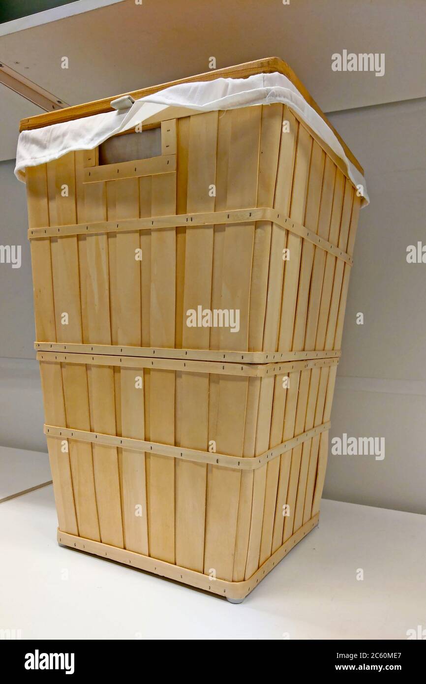 Front view of empty wicker basket. Excellent strong and durable rattan