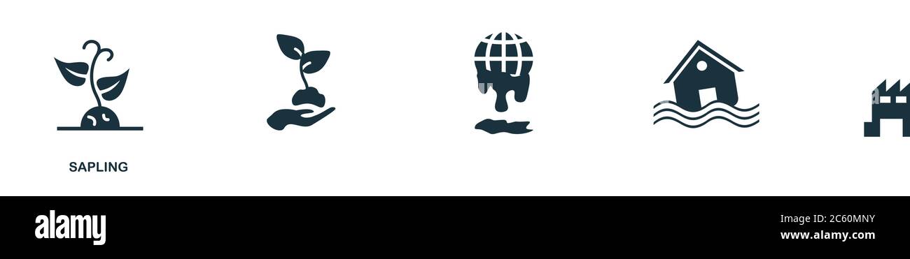 Sapling icon. Simple element from global warming collection. Creative ...