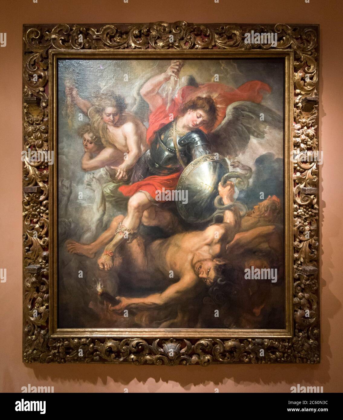 San Miguel expulsando a Lucifer y a los ángeles rebeldes. Rubens. Museo Nacional Thyssen-Bornemisza. Madrid. España. Stock Photo