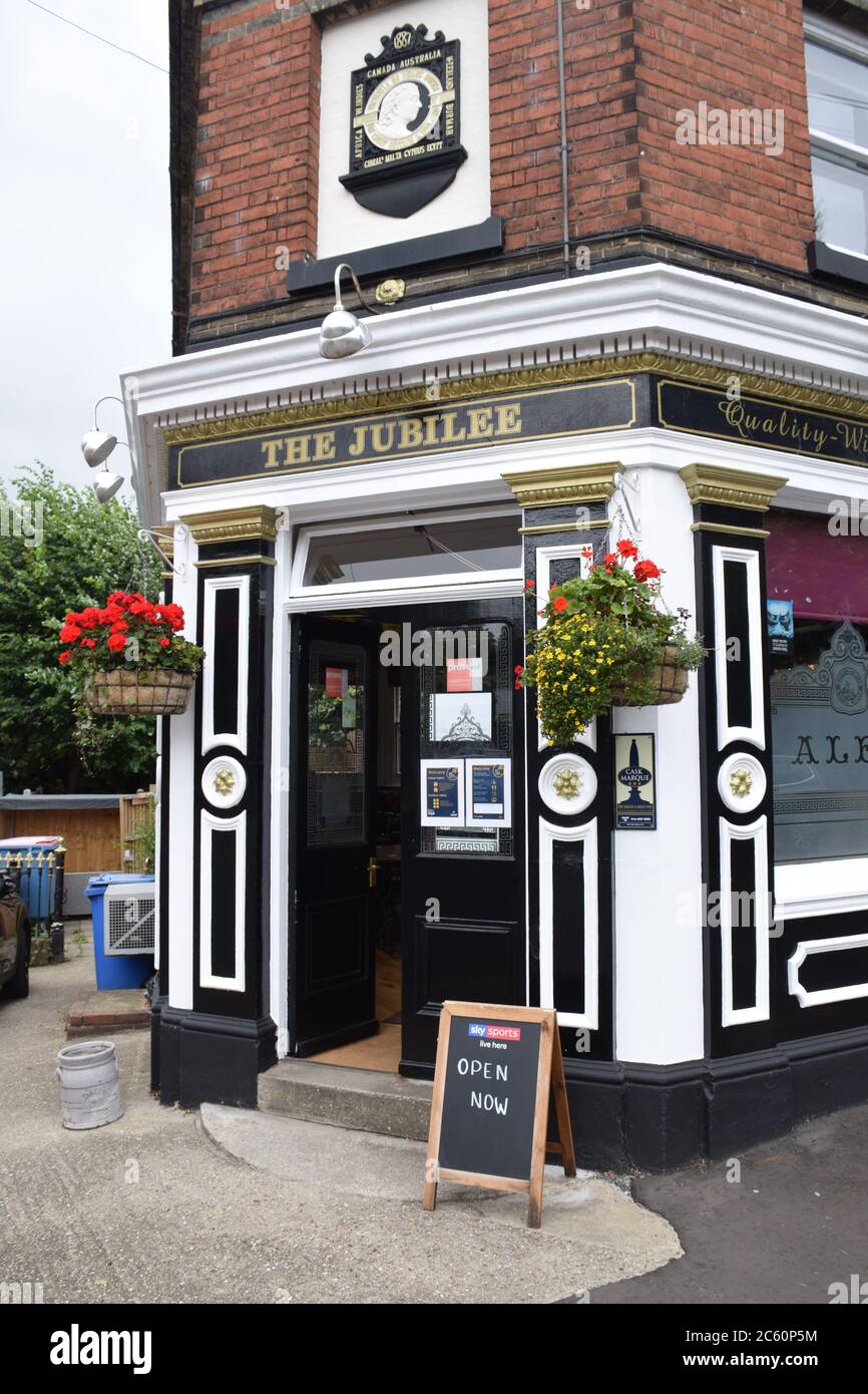 Easing of Coronavirus lockdown on 4 July 2020 in Norwich, UK. Pubs