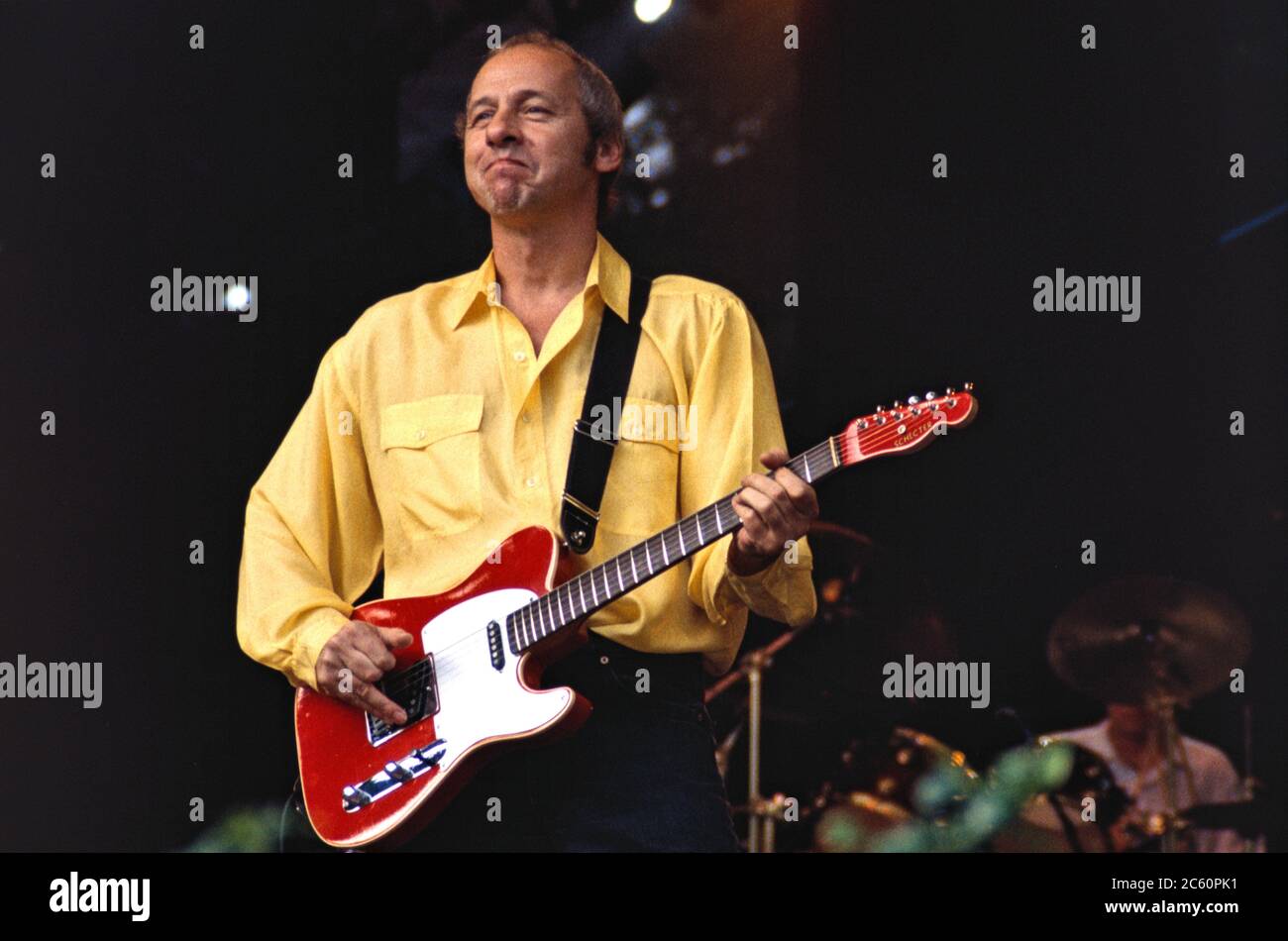 June 8th, 1996, Hamburg, Mark Knopfler live and Open Air on the Golden  Heart Europe Tour in Hamburg's Stadtpark with a Schecter Telecaster. |  usage worldwide Stock Photo - Alamy