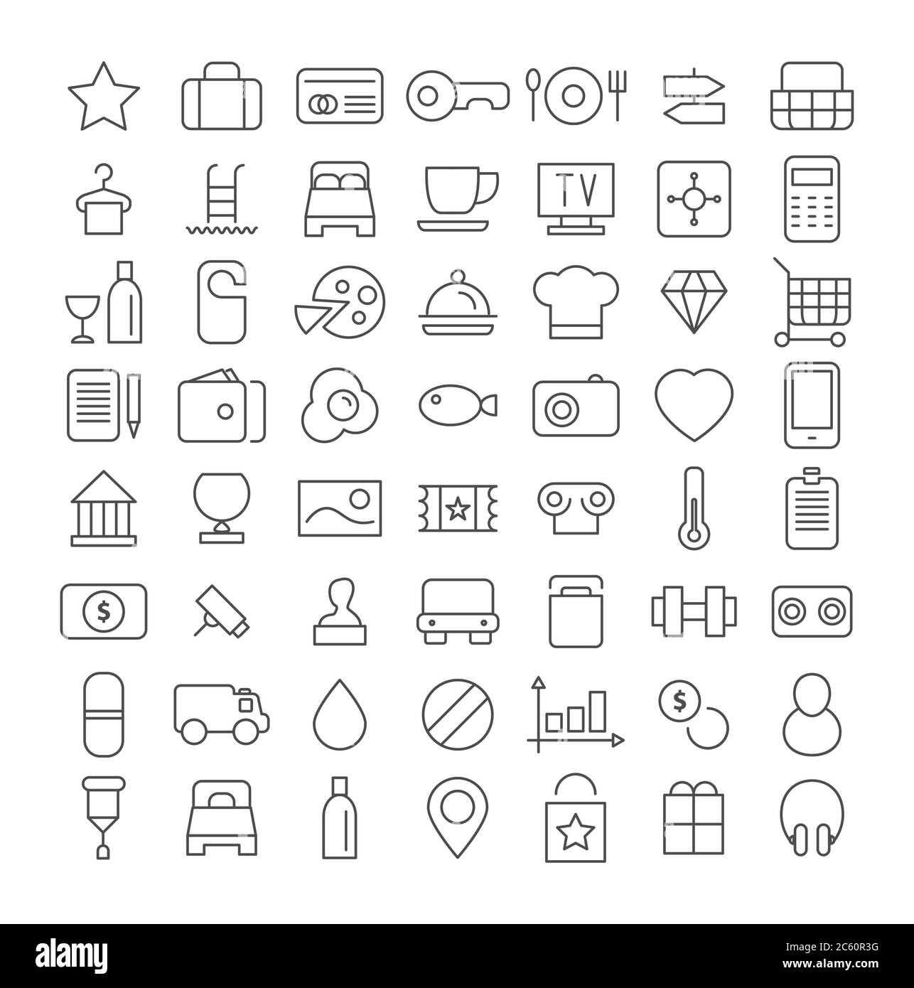 Line icon set. Flat vector Stock Vector Image & Art - Alamy