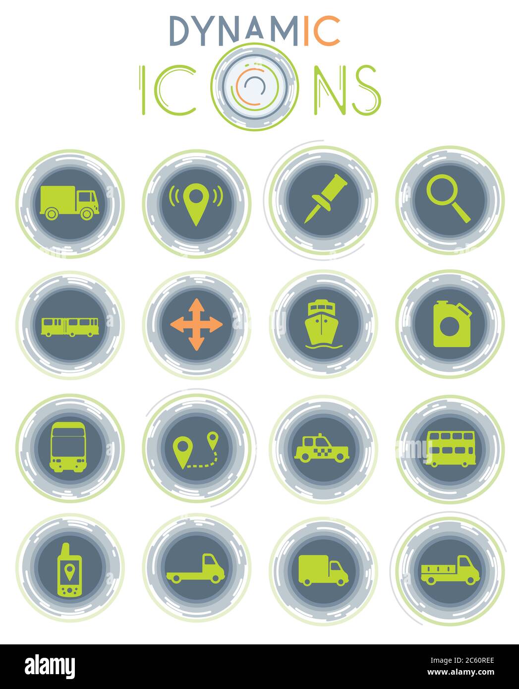 Navigation dynamic icons Stock Vector