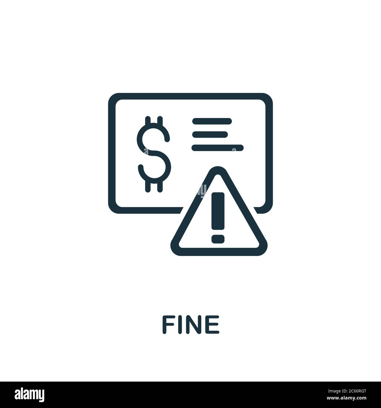 Fine icon. Simple element from Crisis collection. Creative Fine icon for web design, templates, infographics and more Stock Vector