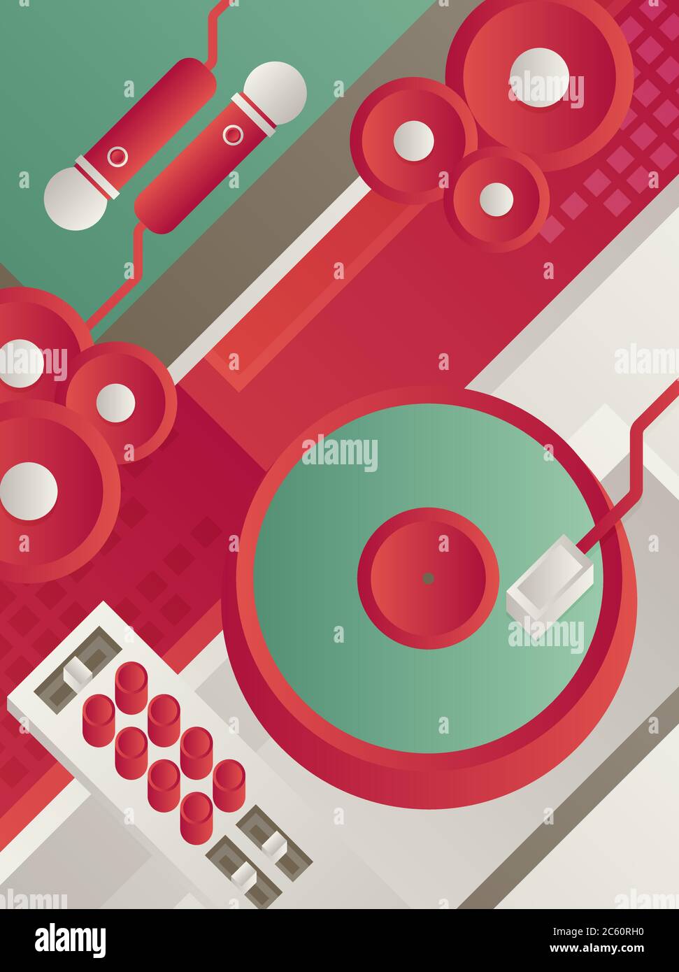 Designed modern DJ music banner. Vector illustration. Stock Vector