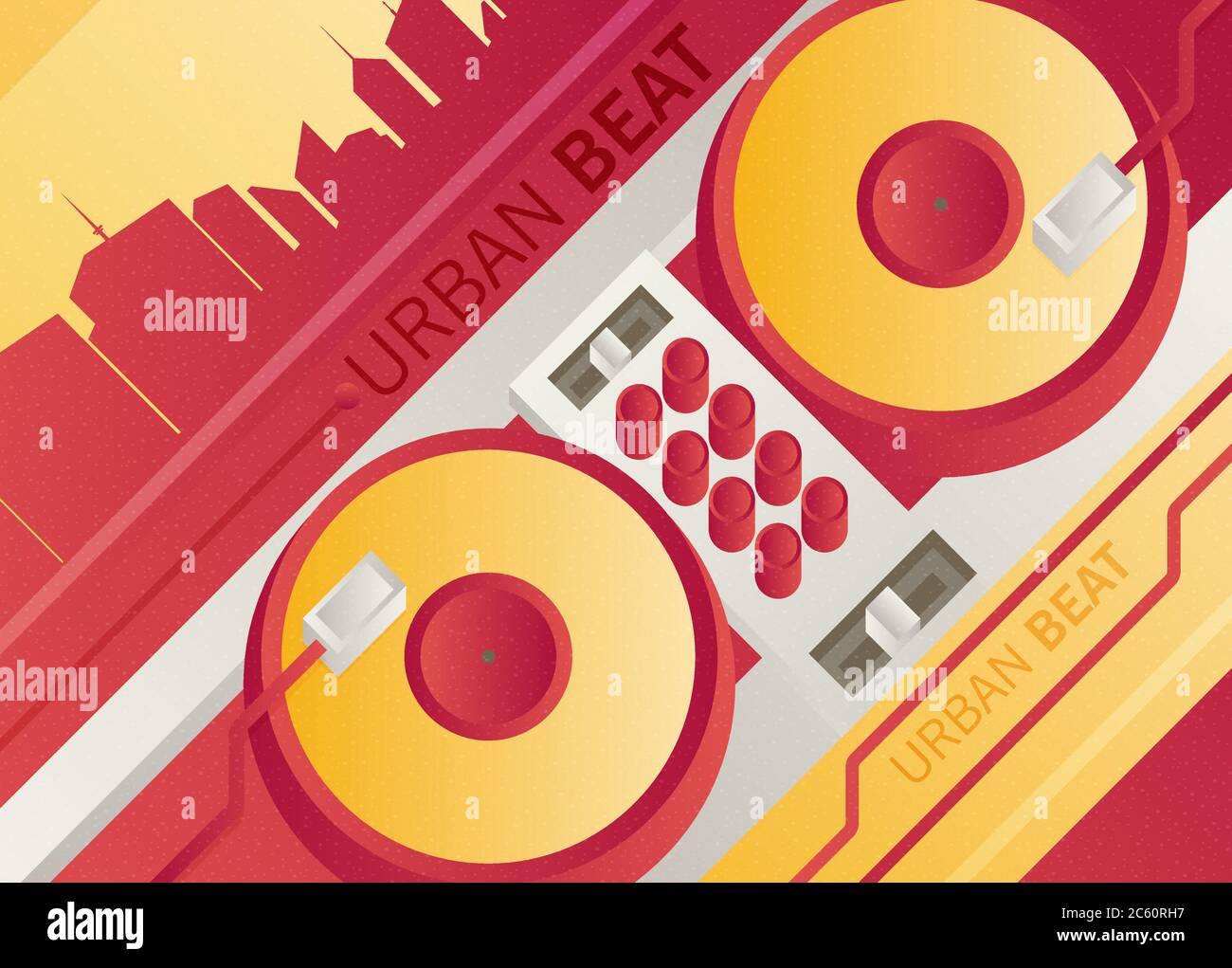Designed modern DJ music banner. Vector illustration. Stock Vector