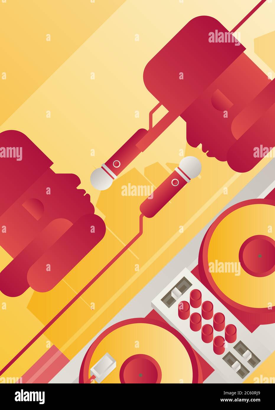 Designed modern DJ music banner. Vector illustration. Stock Vector