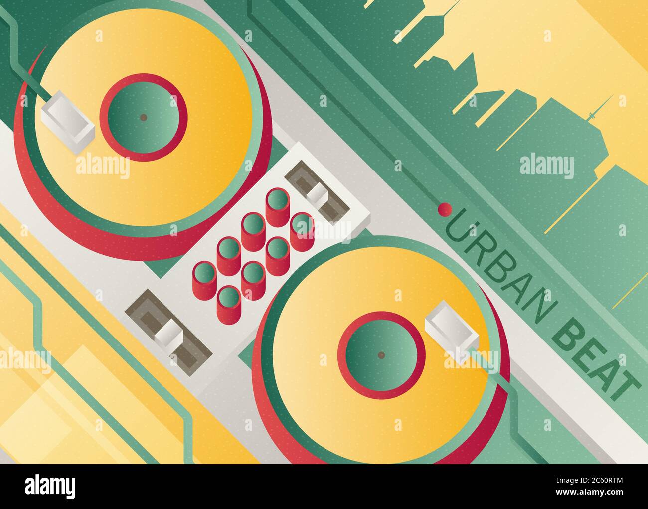 Designed modern DJ music banner. Vector illustration. Stock Vector