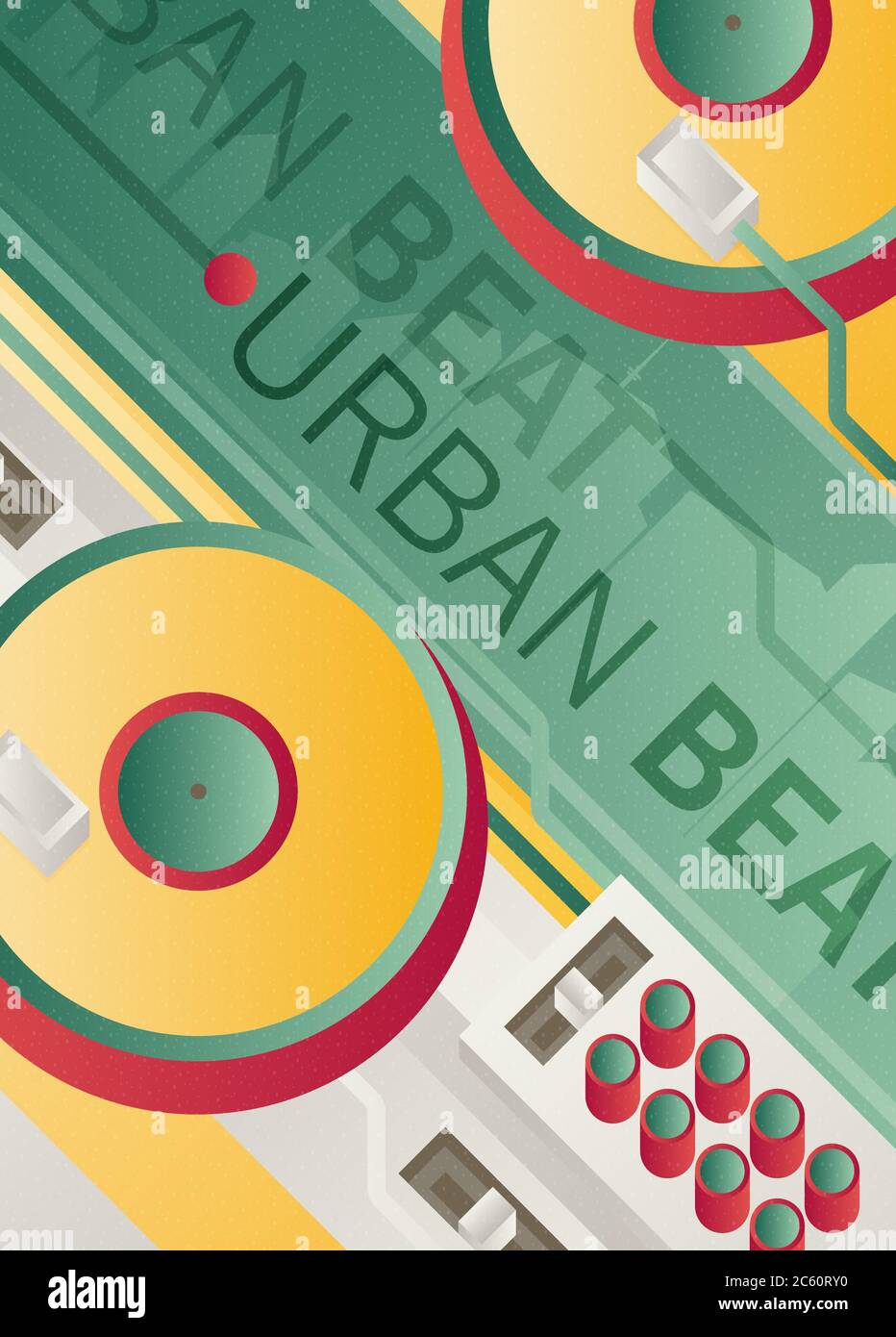 Designed modern DJ music banner. Vector illustration. Stock Vector