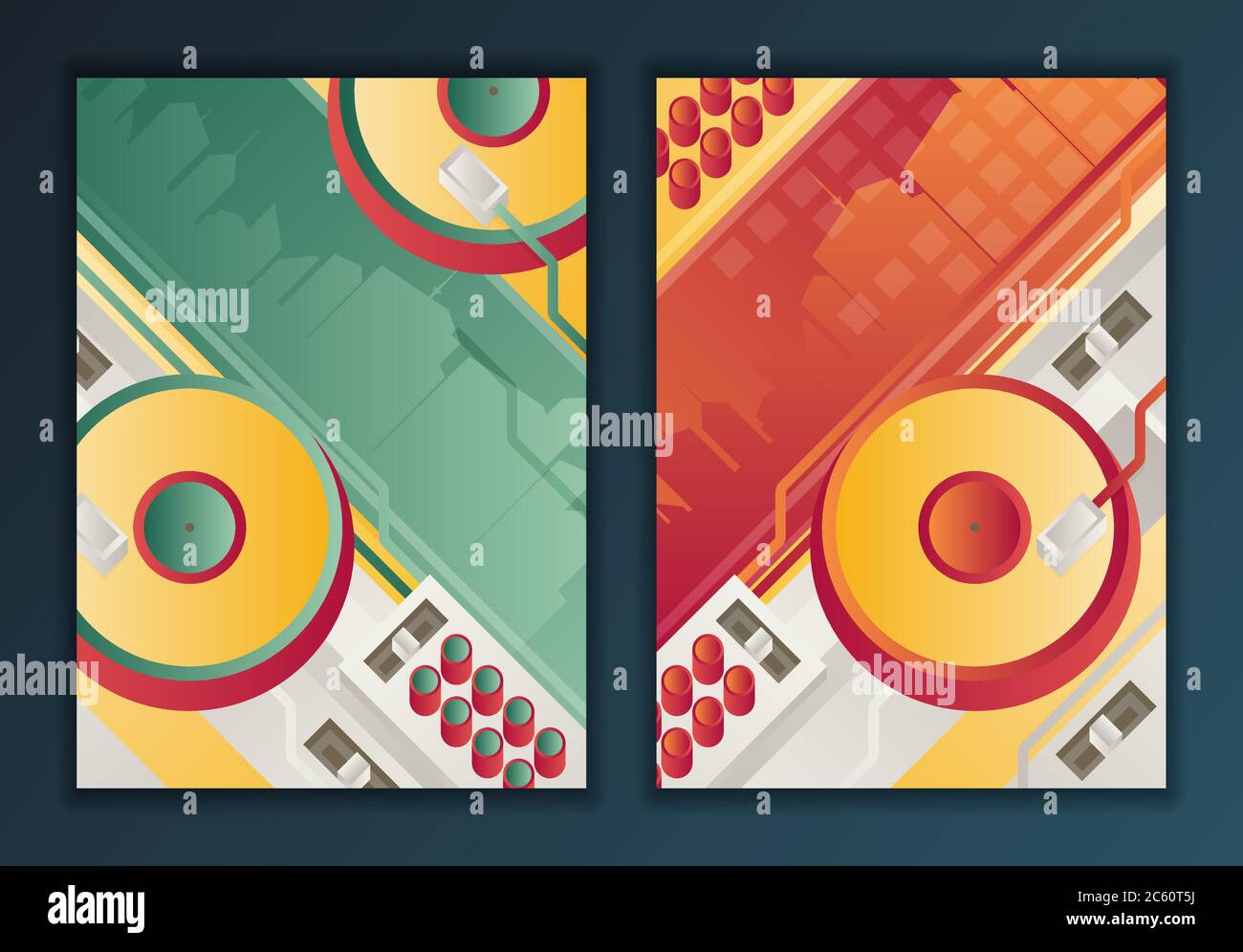 Designed modern DJ music banner. Vector illustration. Stock Vector