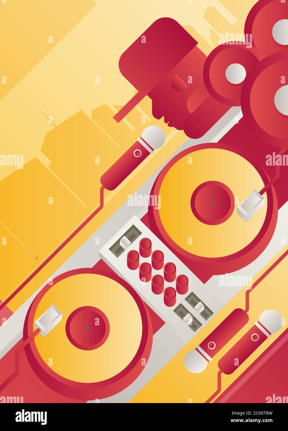 Designed modern DJ music banner. Vector illustration. Stock Vector