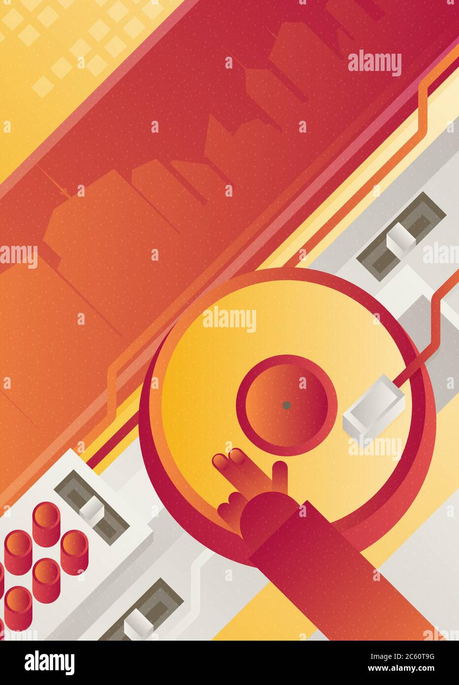 Designed modern DJ music banner. Vector illustration. Stock Vector