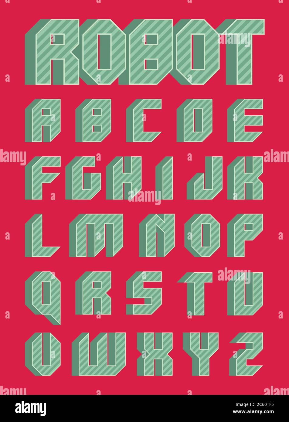 Vector robotic font in flat style Stock Vector Image & Art - Alamy