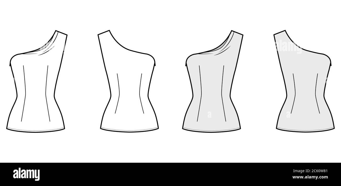 COLU ONE SHOULDER TOP / CONSTRUCTION PRINT [40%OFF]