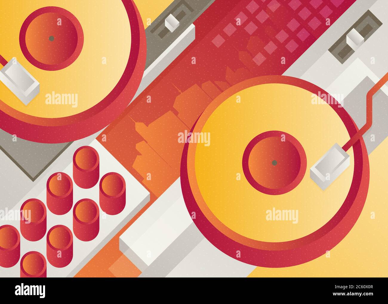 Designed modern DJ music banner. Vector illustration. Stock Vector