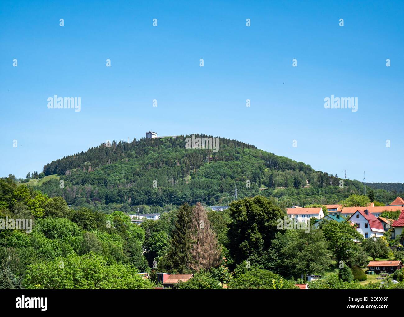 View over the Thuringian Forest mountains in eastern Germany Stock Photo