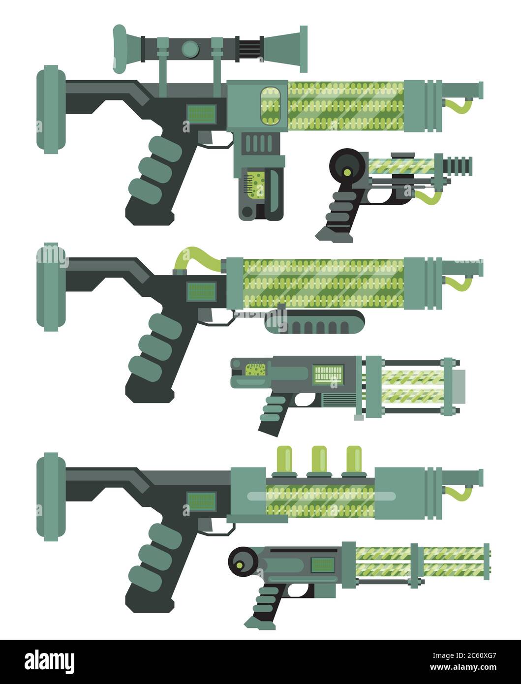 vector pixel art sci fi gun isolated cartoon Stock Vector Image & Art -  Alamy