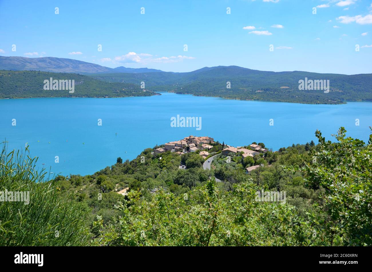 SainteCroixduVerdon village on a hill, ProvenceAlpesCôte d'Azur