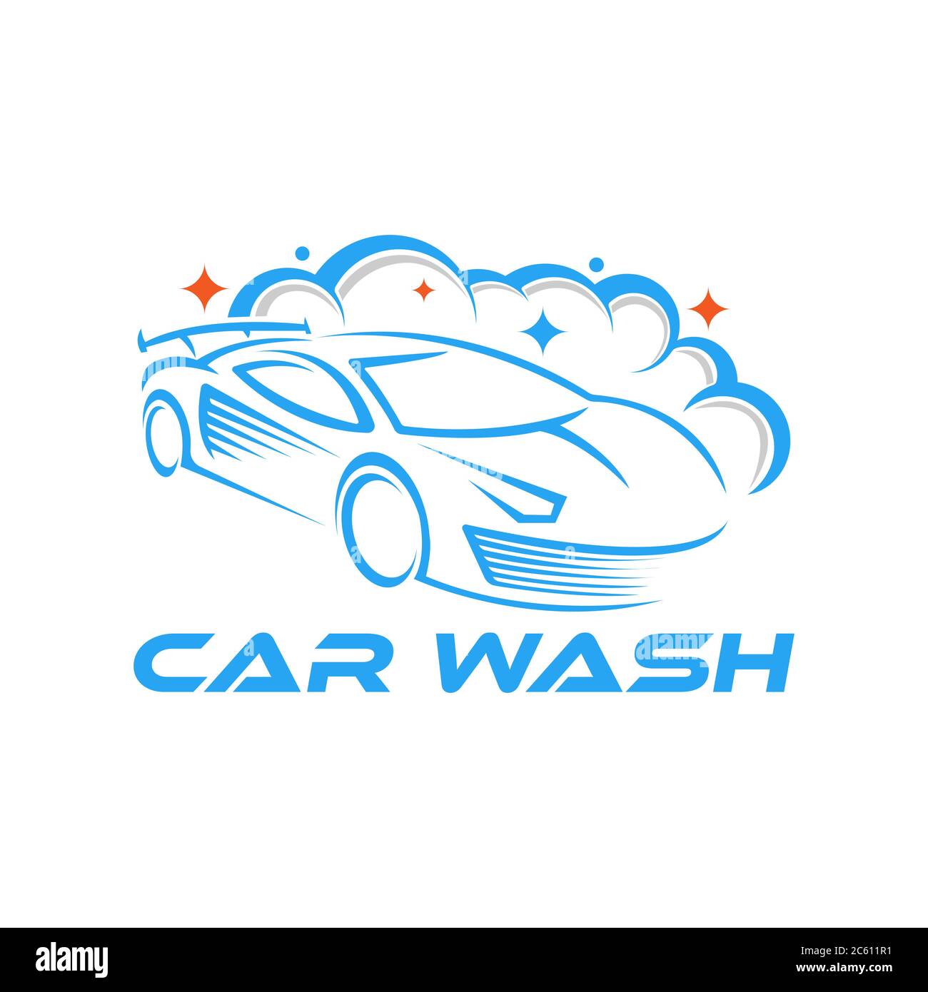Car Wash Logo Vector Illustration template. Trendy Car Wash vector logo icon silhouette design. Car Auto Cleaning logo vector illustration for car det Stock Vector