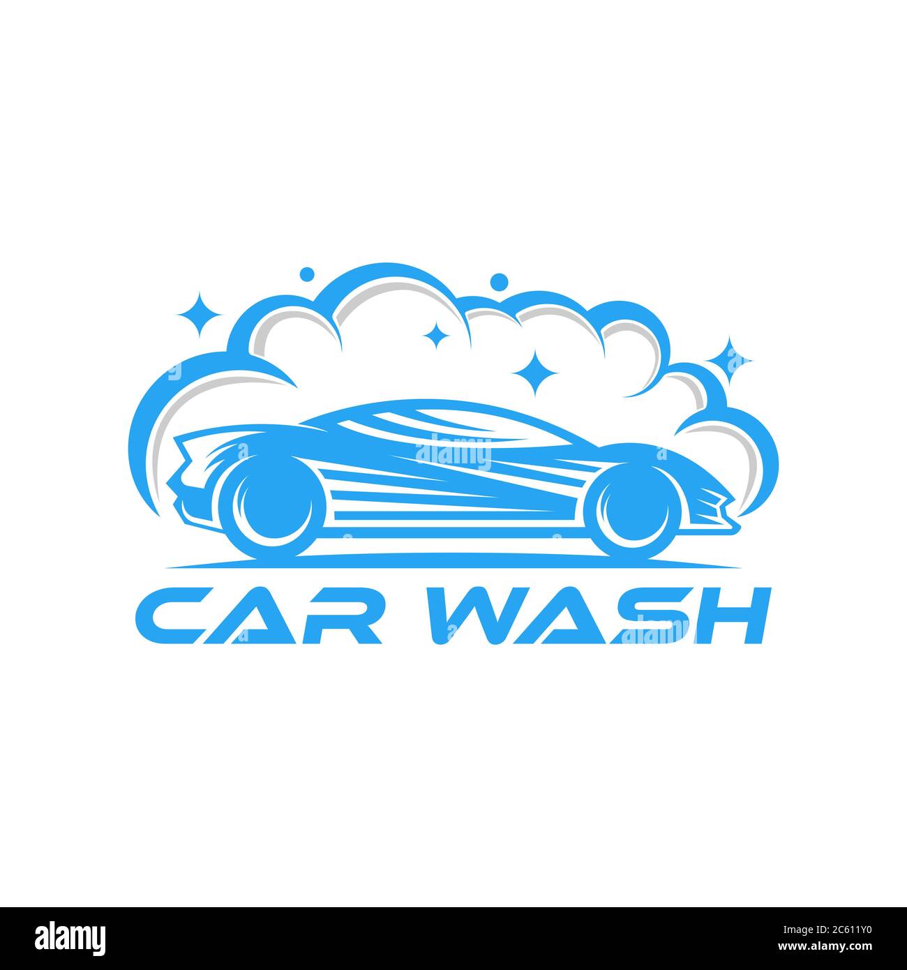 Foam car wash logo flat style Royalty Free Vector Image