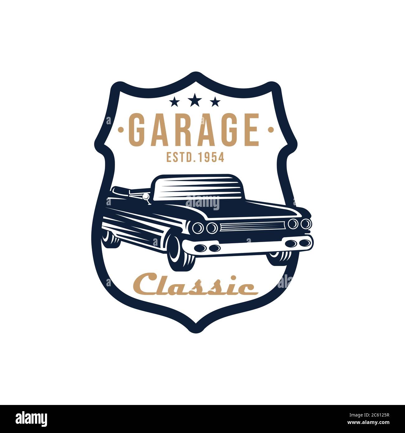 Classic Car Logo badge and emblem Vector Illustration. Vintage Classic