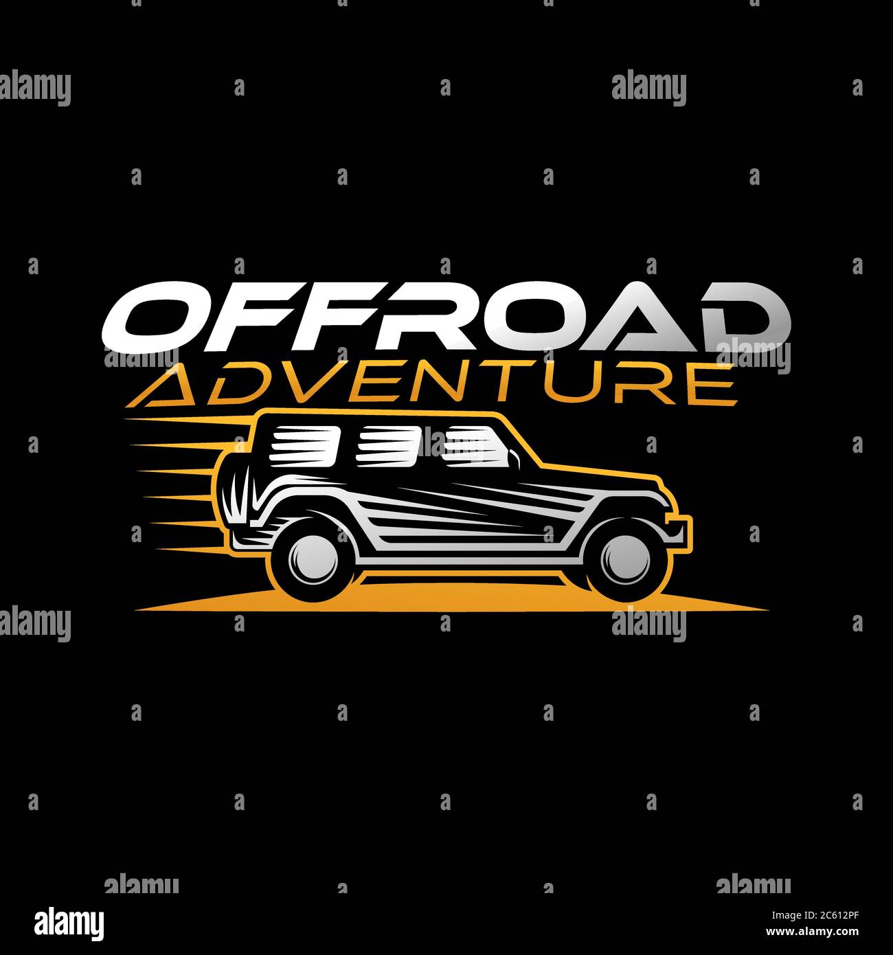 Off-road Car Adventure Logo Vector Illustration. Offroad suv Car vector logo icon silhouette design. Offroad Rally Car logo vector illustration for ca Stock Vector