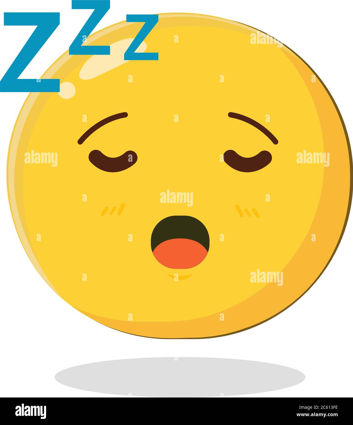 Sleeping emoticon. Cartoon Isolated vector illustration on white