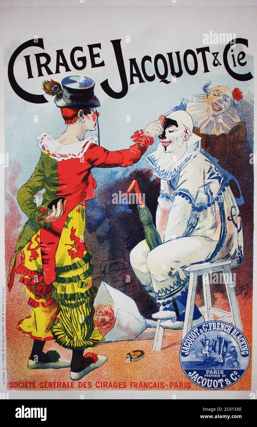 The old poster of circus in the vintage book Les Maitres de L'Affiche, by Roger Marx, 1897. Stock Photo