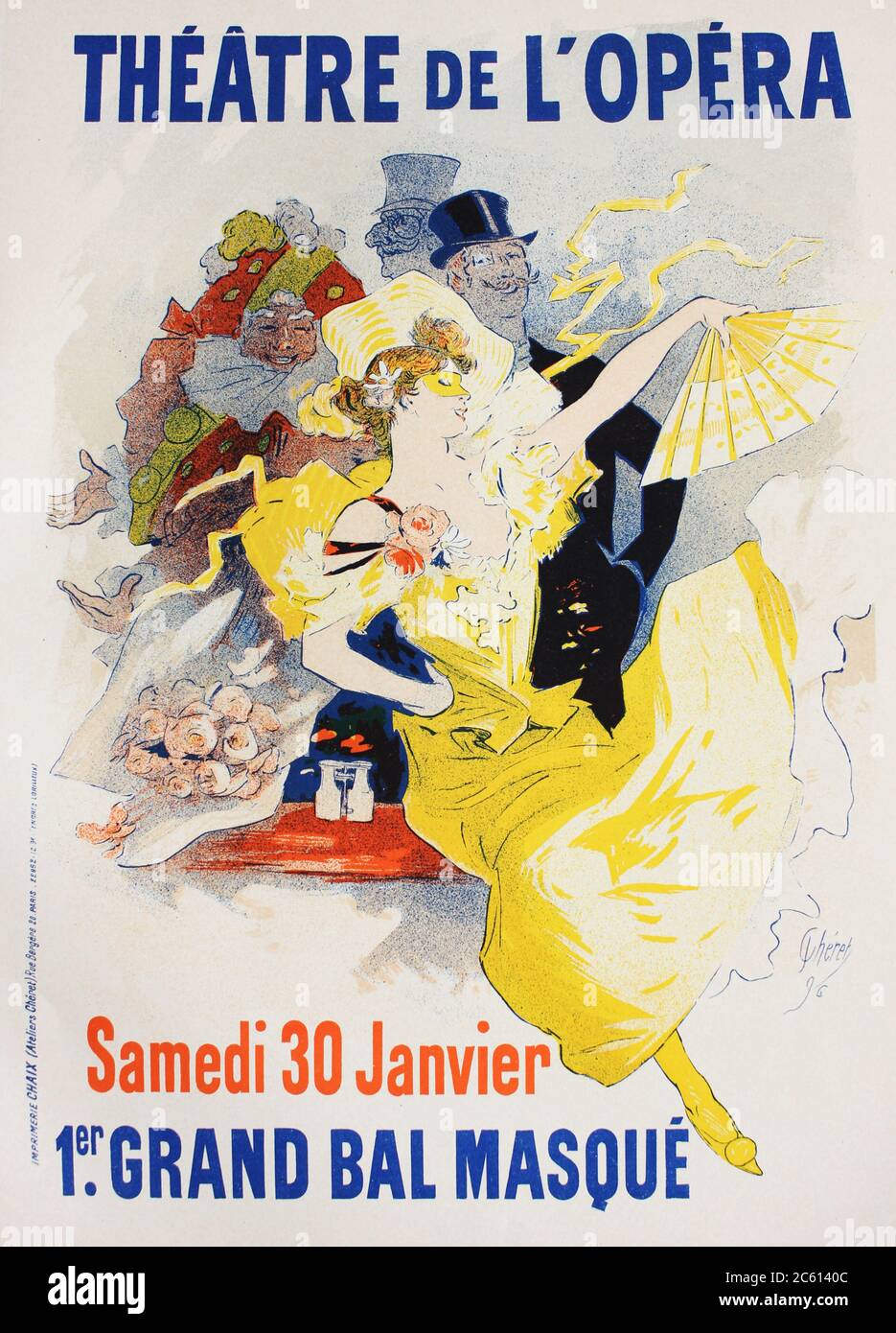 The poster of advertisment of the opera performance in the vintage book Les Maitres de L'Affiche, by Roger Marx, 1897. Stock Photo