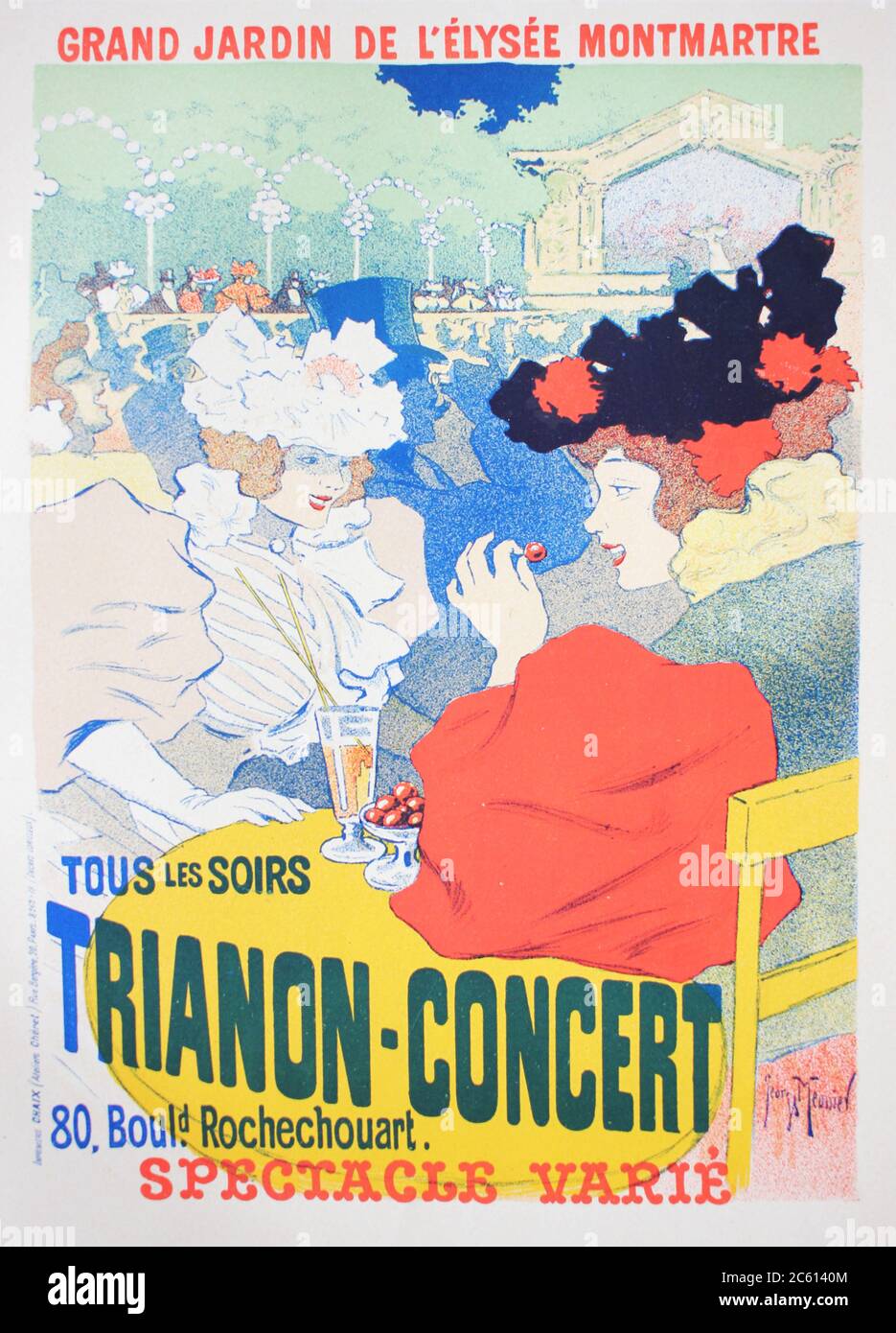 The advertising poster of concert in the vintage book Les Maitres de L'Affiche, by Roger Marx, 1897. Stock Photo